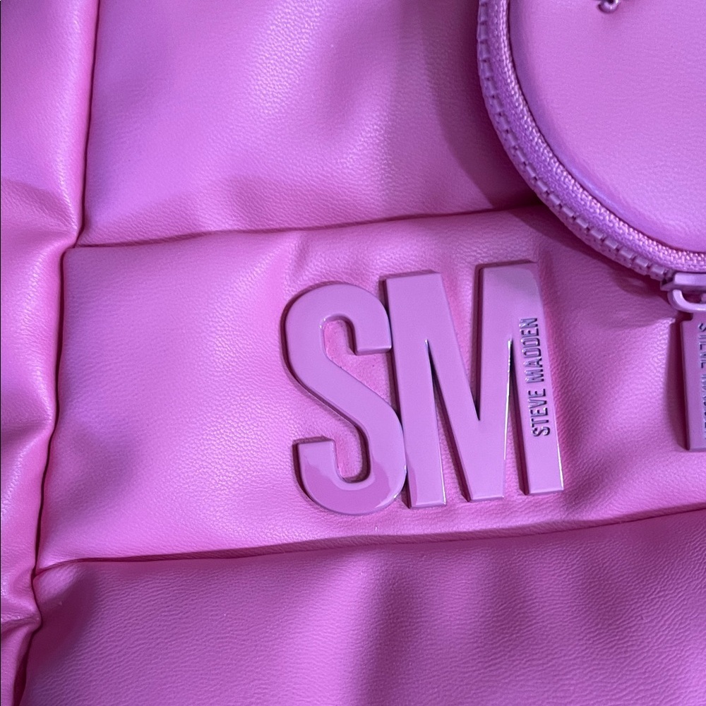 Steve Madden Pink Padded Backpack with Coin Pouch - Picture 3 of 13